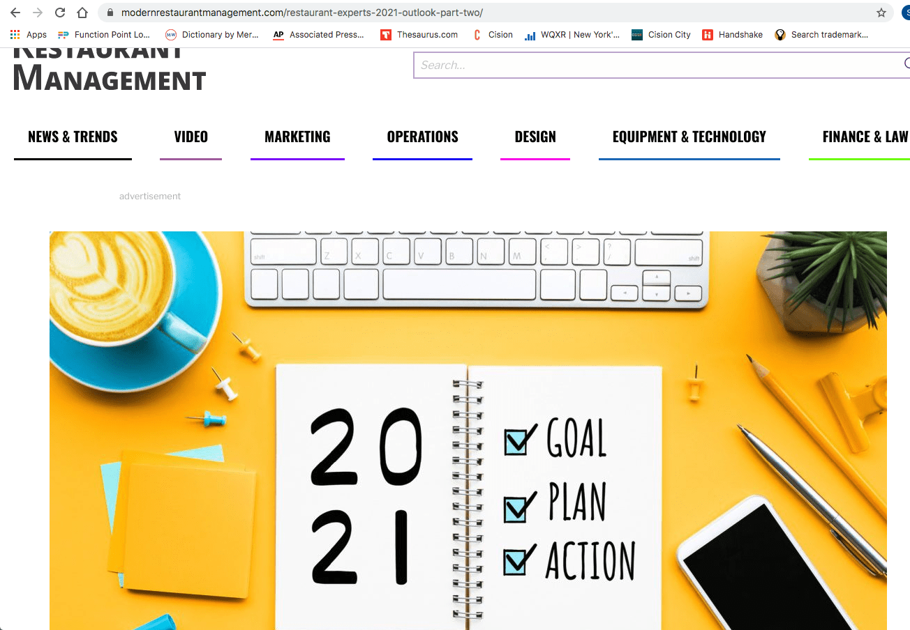 What We Learned in 2020 | Article in Modern Restaurant Management