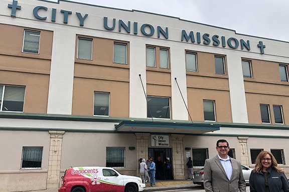 Goodcents van in front of City Union Mission