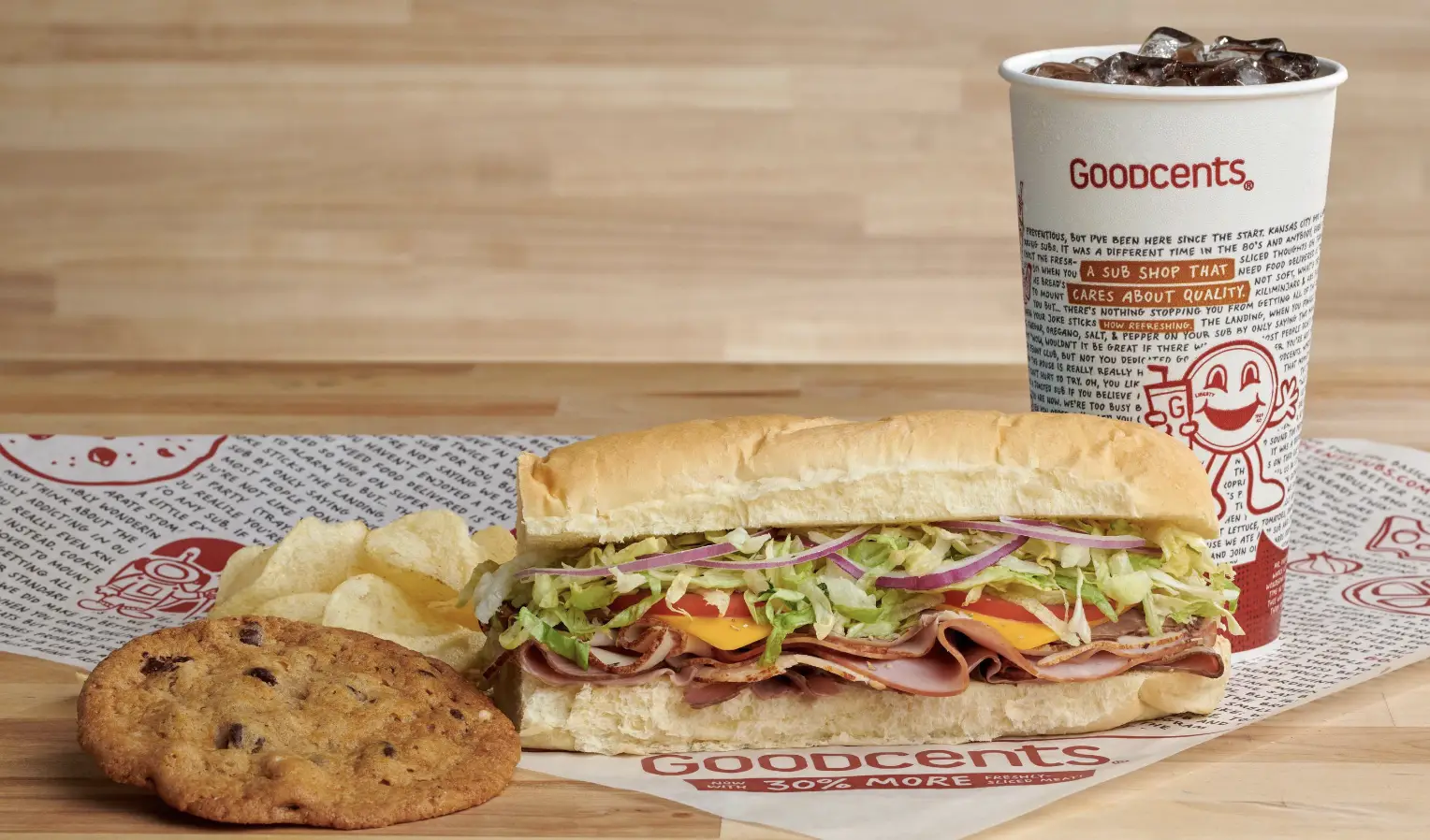 Cookies, sub, and drink